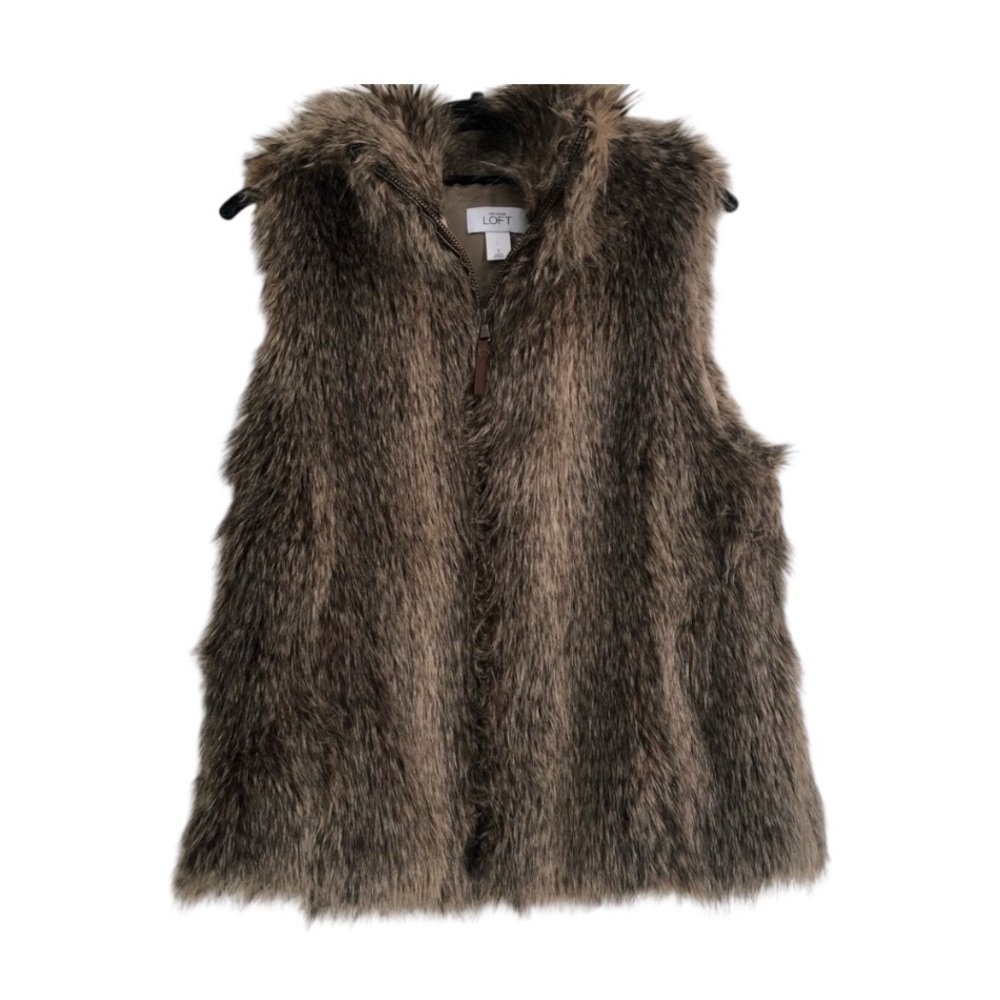 LOFT Faux Fur Vest -Size Small